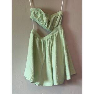 Princess Polly Bright Green cut out strapless mini dress, women's 6